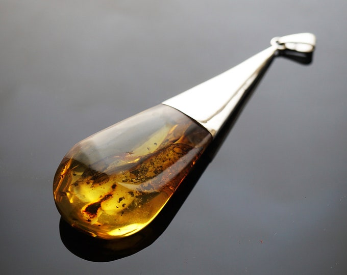 32,6g Huge Baltic Amber Pendant, Natural Amber Pendant, Yellow/Cognac Amber, Handmade Pendant