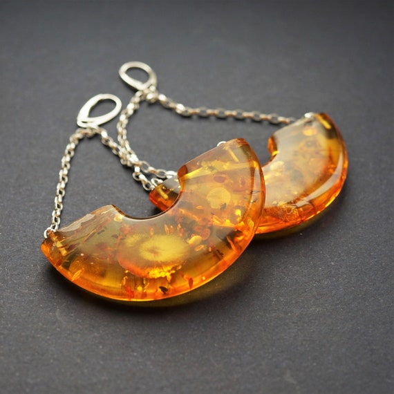 34,5g Huge Baltic Amber Earrings