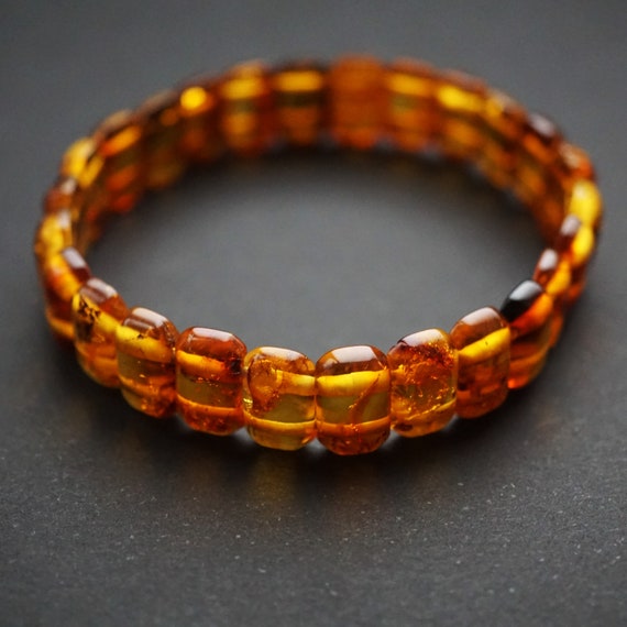 7g Natural Baltic Amber Bracelet, Small Amber Bracelet, Cognac Amber Bracelet