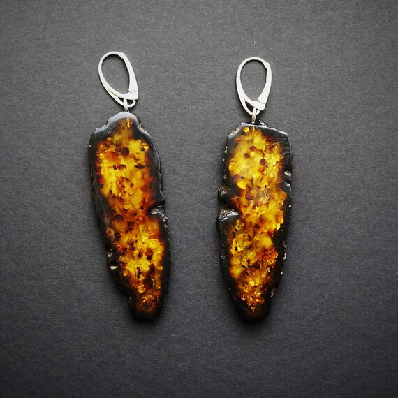 10,1g Large Baltic Amber Earrings