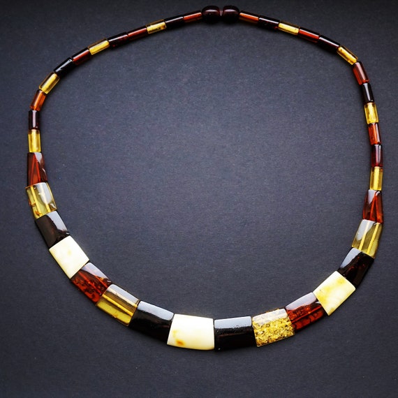 15,5g Multicolour Baltic Amber Nacklace, Genuine Amber Necklace