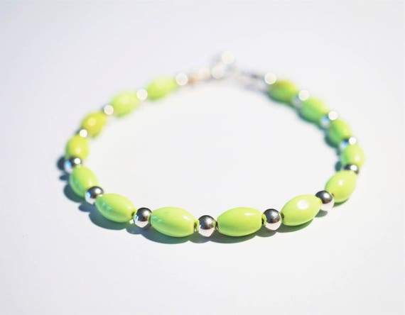 Handmade Sterling Silver Green Howlit Bracelet 6,6g