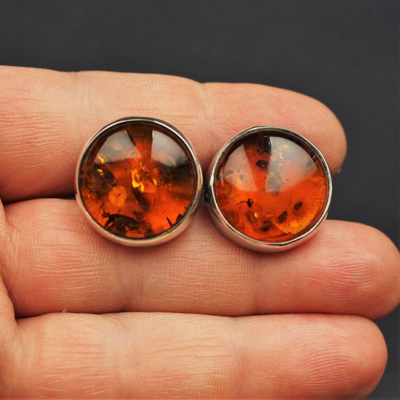 16,6g Cognac Amber Cufflinks, Baltic Amber Cufflinks, Men's Accessories