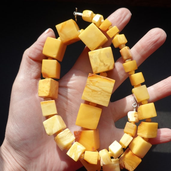 83g. Huge Baltic Amber Necklace, Genuine Amber Necklace, Butterscotch Amber, Untreated Amber