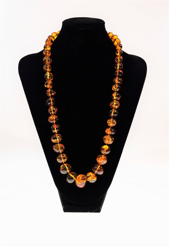 75g. Genuine Baltic Amber Necklace, Baroque Bead Necklace