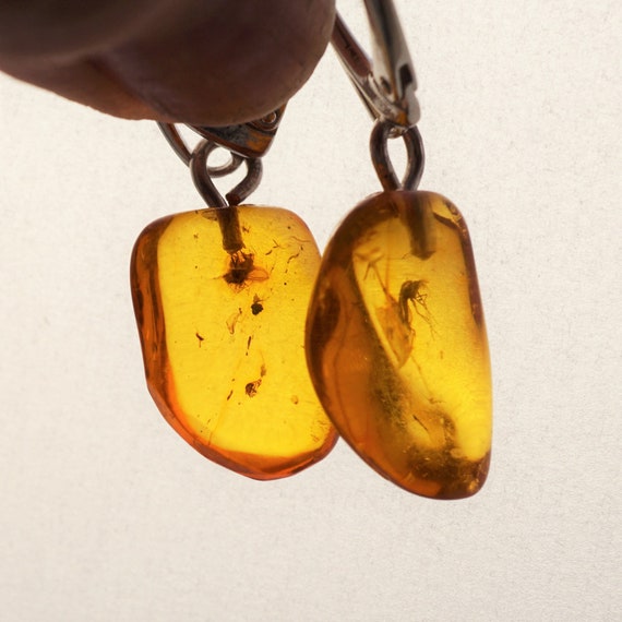 Inclusion Baltic amber earrings 2.8g