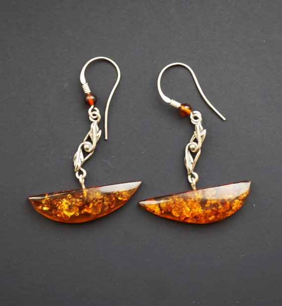 Natural amber earrings 3.9g