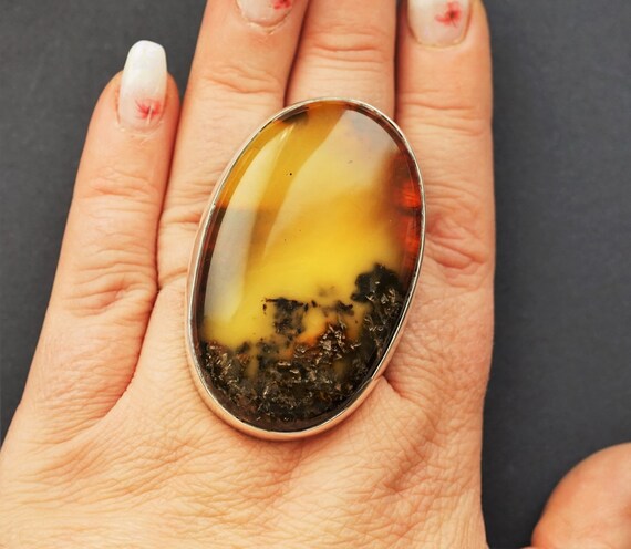 40,4g. Huge Unique Baltic Amber Ring, Oversized Ring, Natural Baltic Amber, Genuine Amber Ring, Butterscotch Amber Ring