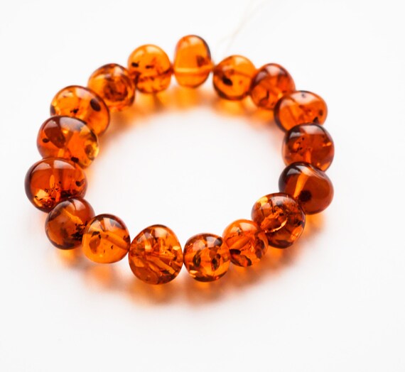 17g. Baroque Amber Bracelet, Natural Amber, Cognac Amber Bracelet, Organic Amber, Genuine Amber Bracelet