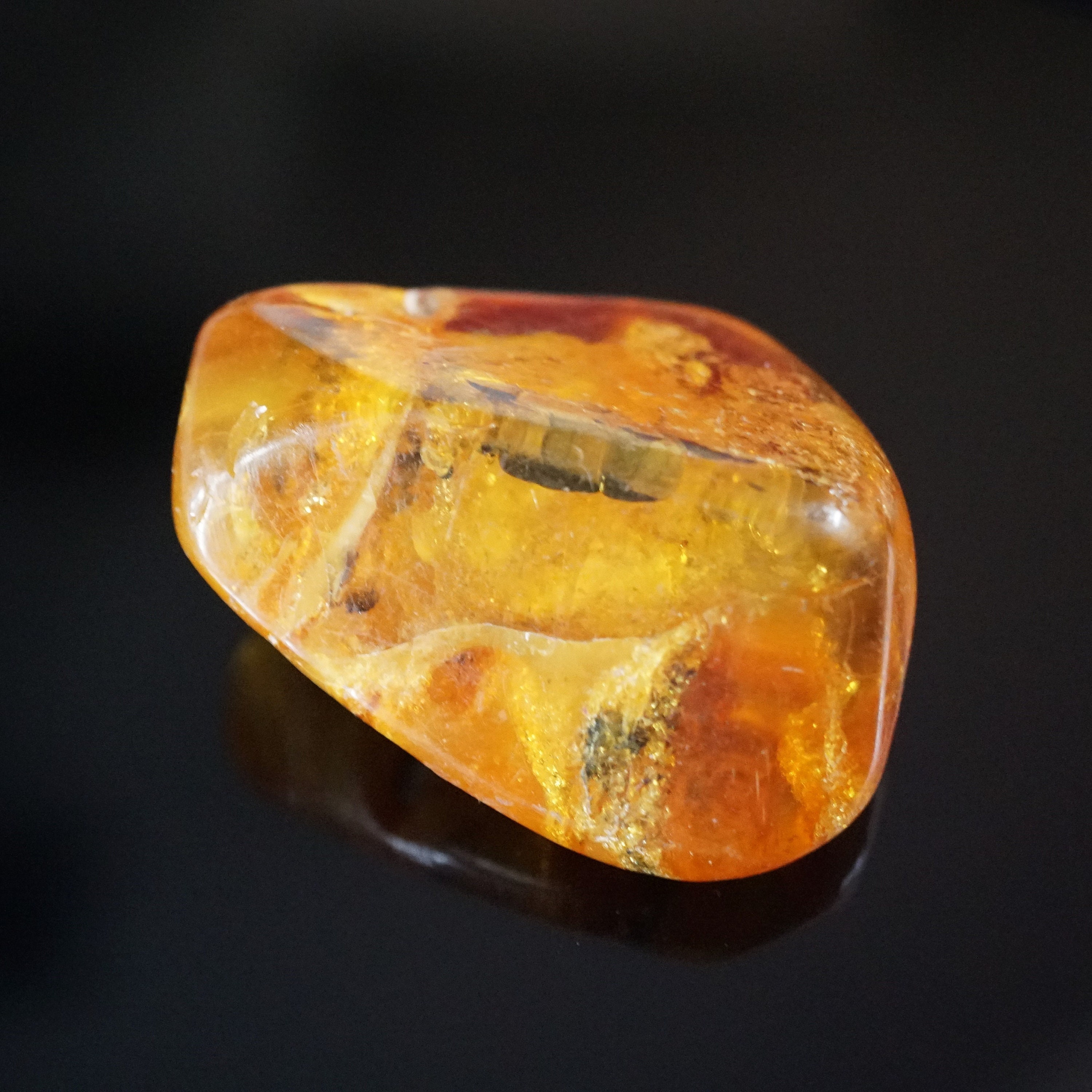 21g. Natural Baltic Amber Cabochon, Natural Amber Inclusion, Yellow