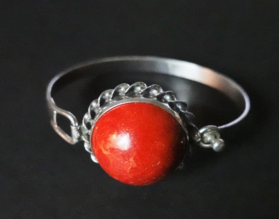 32g Sterling Silver Red Coral Bracelet