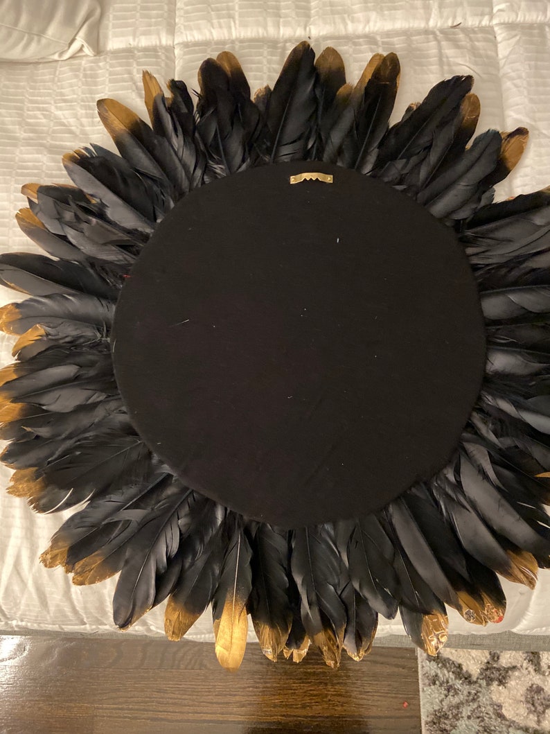 Black and Gold Feather Wall Decor Etsy