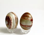 Vintage Onyx Stone Easter Eggs - Decorative Easter Eggs - Stone Eggs - Easter Decor - Set of 2