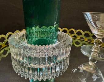 Caja de vino de cristal Mikasa vintage, diseño de fuego de diamante, idea de regalo de boda, regalo de vino