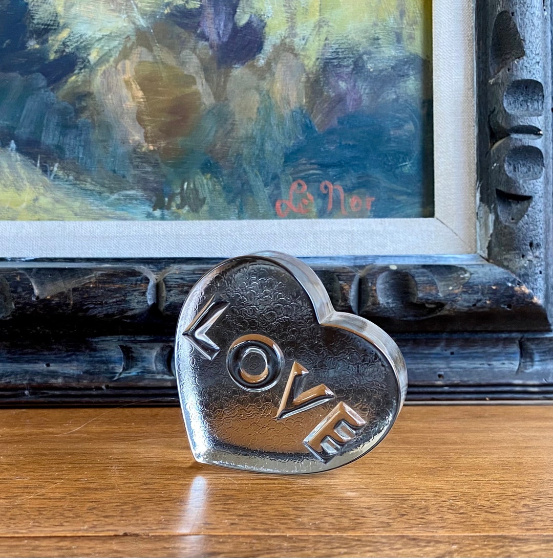 Vintage Heart Paperweight: Love Decor, Sweetheart Gift, Valentine Decor ...
