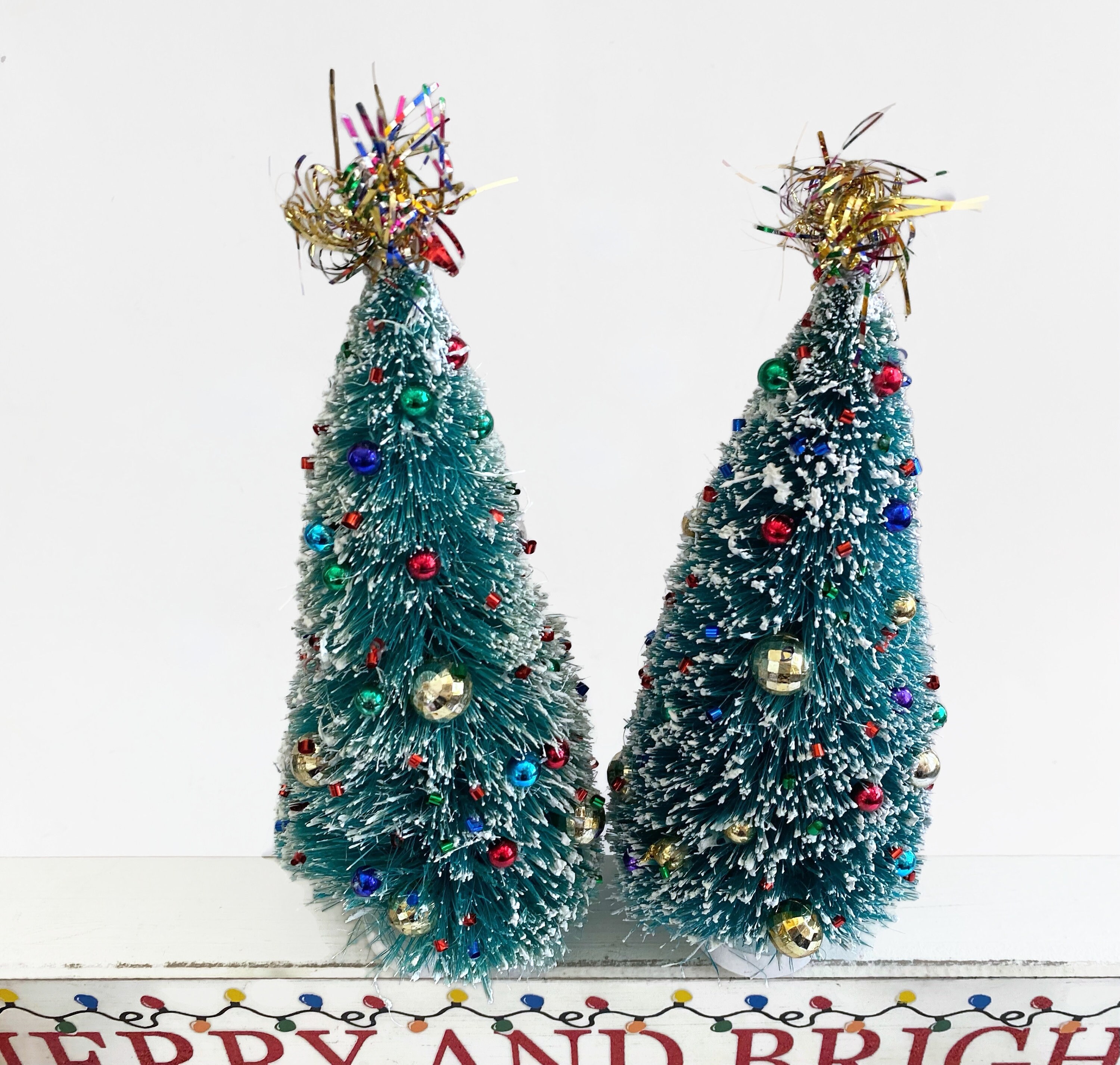 Bottle Brush Trees Vintage Wire Trees Large Bottle Brush Etsy