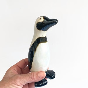 Vintage Penguin Figurine, Penguin Love, Ceramic Pottery Penguin, Penguin Decor, Christmas Penguin, Christmas Decor, 6"