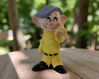 Vintage Dopey Dwarf Figurine, Disney Ceramic, Made in Japan