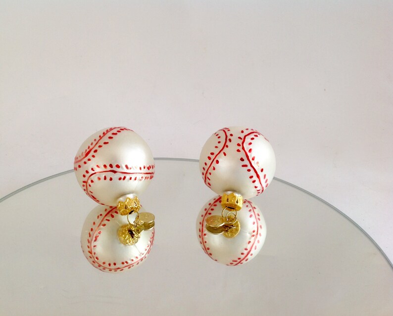 Set of 2 Glass Baseballs Gift for Baseball Player or Fan Vintage Christmas Baseball Ornaments