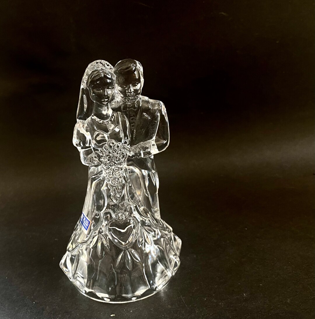 Vintage Waterford Crystal Bride and Groom Figurine, Wedding Couple