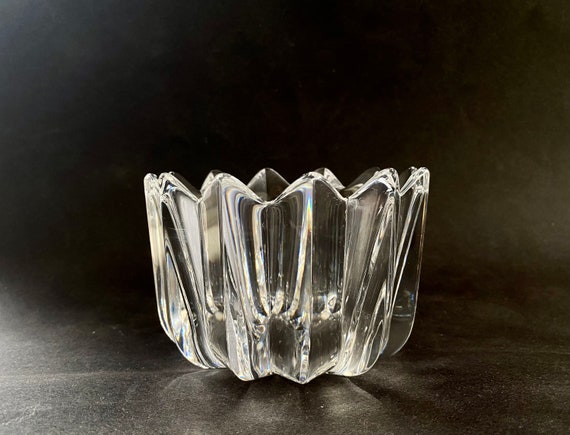 Vintage Orrefors Crystal Fleur Bowl - Signed Swedish Glass - Etsy