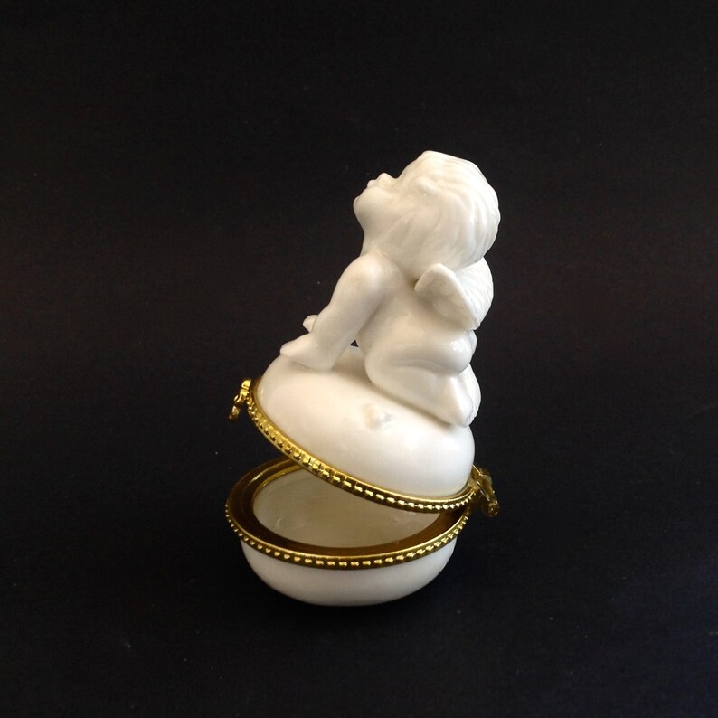 Tooth Fairy Box Christmas Gift Box Treasure Box Vintage Small Round Box With Angel Cute Porcelain Box Ring Box Storage Organization Jewelry Storage Delage Com Br