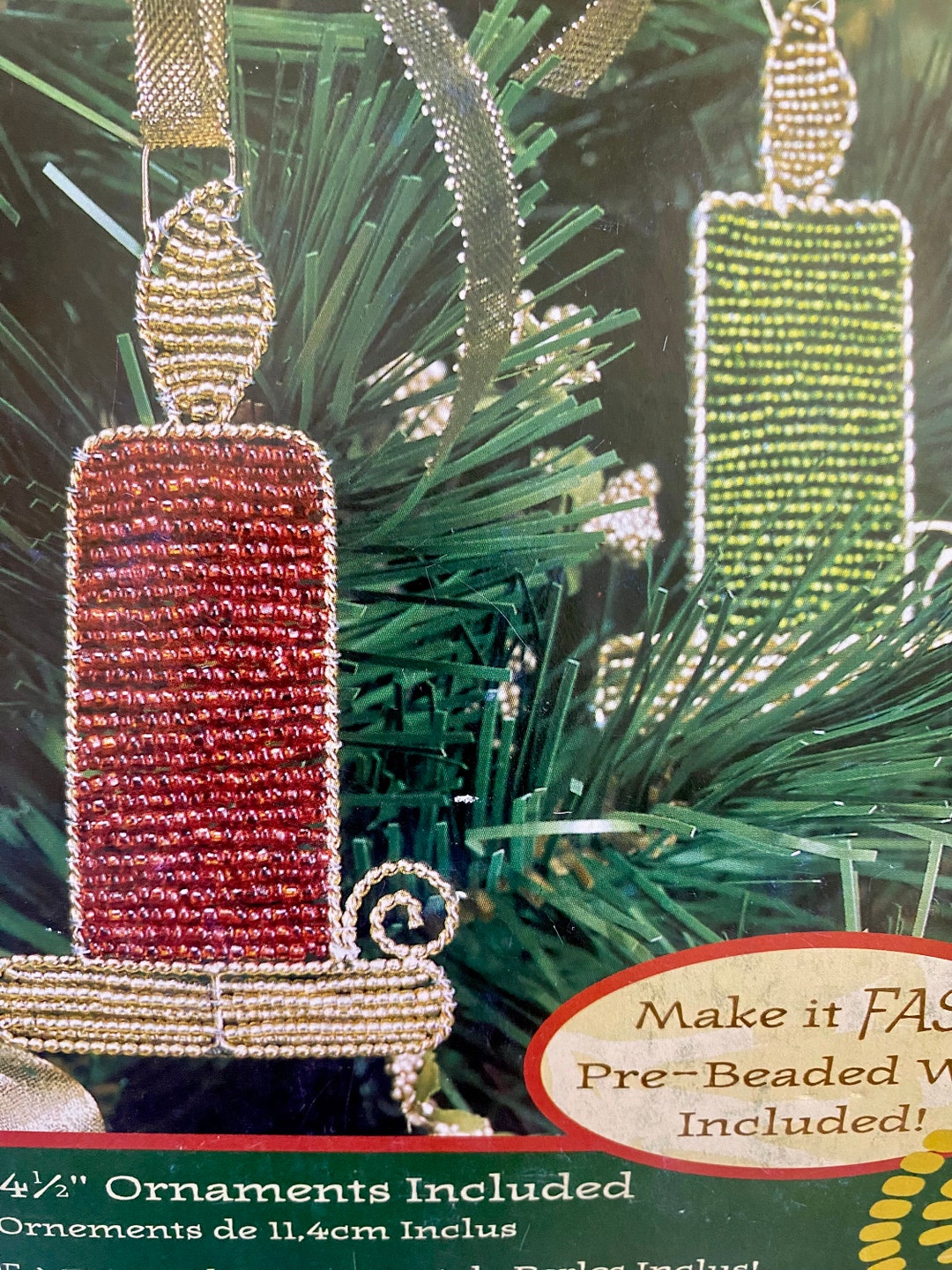 Vintage Christmas Craft Kit Beaded Ornament Kit Sealed Bag Etsy