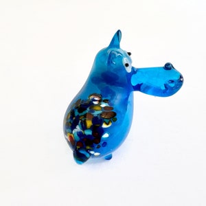 Vintage Glass Hippopotamus, Glass Hippo Ornament, Glass Animal, Zoo Animal, Africa Decor, Children&#39;s Room Decor,  Hippo Figurine