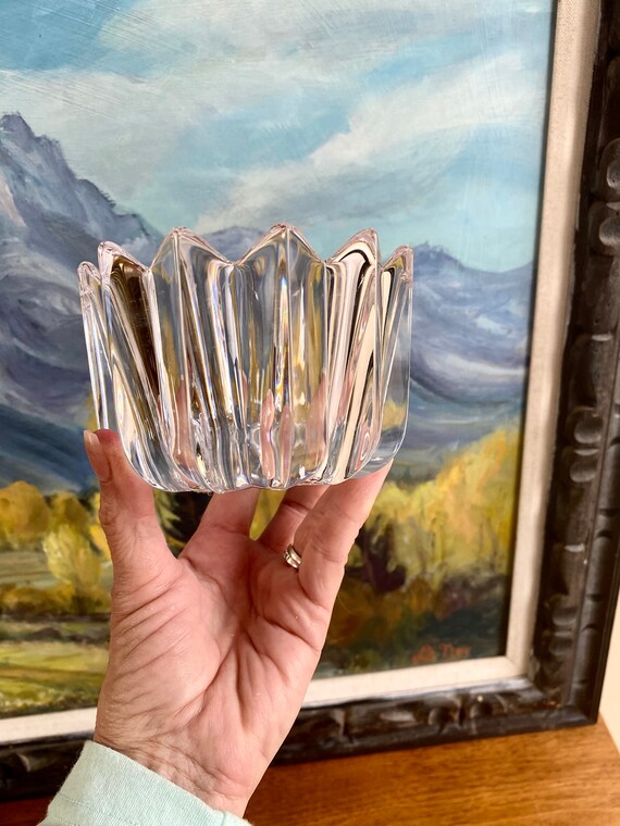 Vintage Orrefors Crystal Fleur Bowl - Signed Swedish Glass - Etsy