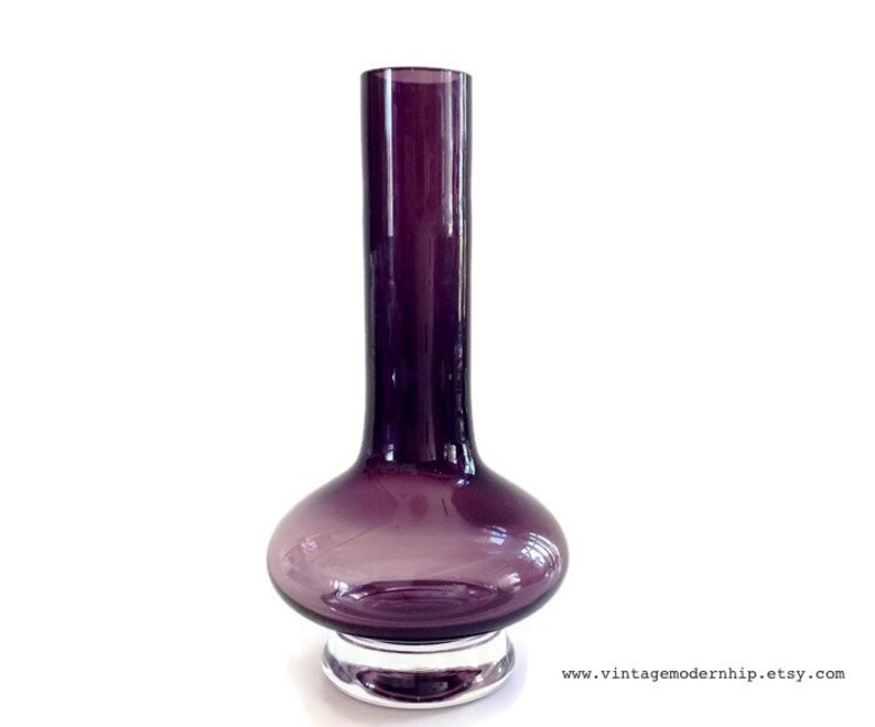 Vintage Waterford Crystal Vase Purple Vase Modernist Etsy