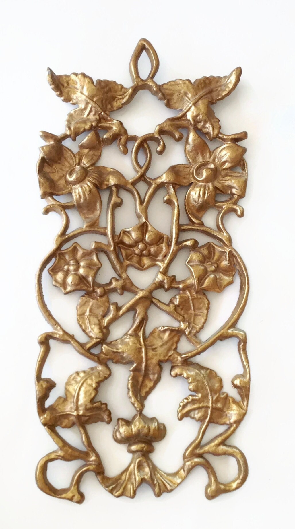 Vintage Hollywood Regency Gold Wall Hanging Gold Metal Gold Etsy