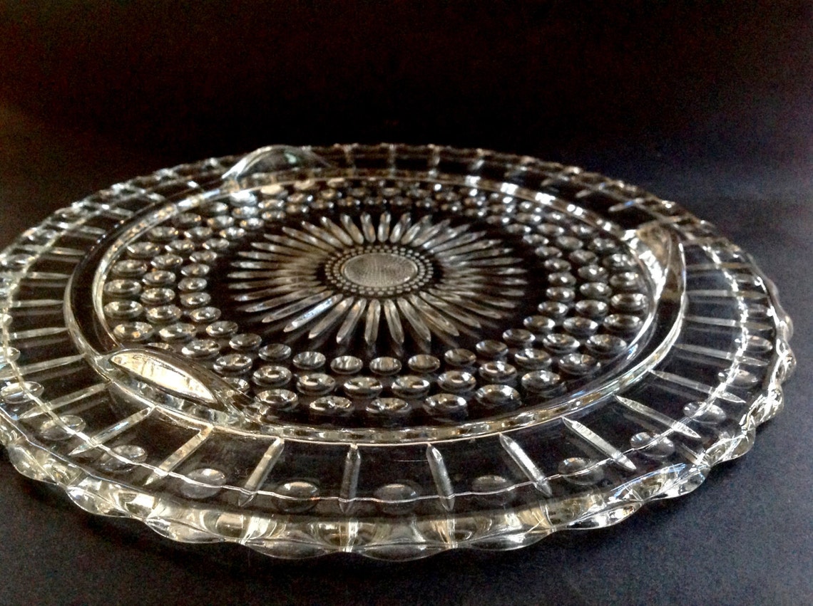 Vintage Glass Cake Plate Fancy Cake Plate Scrolled Cake Etsy