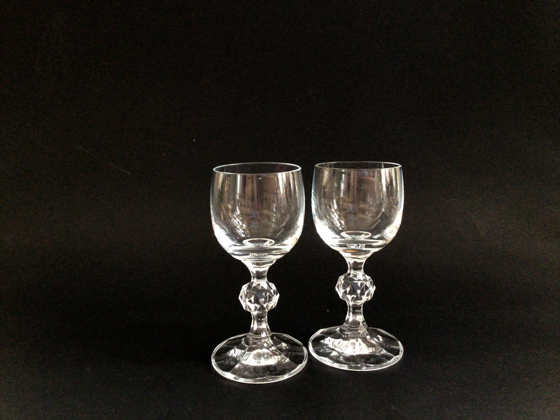 Vintage Fancy Shot Glasses Ball Stem Girl Gift Art Deco Etsy
