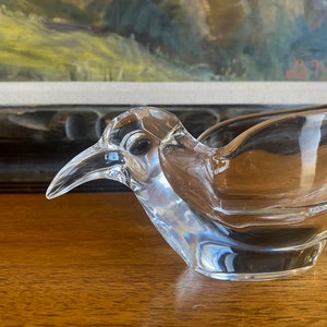Vintage Art Vannes French Crystal Bird: Mid Century Modern Candy Dish