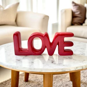 Vintage Love Sign, Ceramic Love Word, Stylized Love, Love Gift, Wedding Gift Idea, Wedding Decor, Shower Decor,Desk Decor, Love Gift
