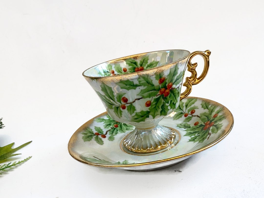 Vintage Christmas Tea Cup and Saucer Cup of Christmas Tea Etsy