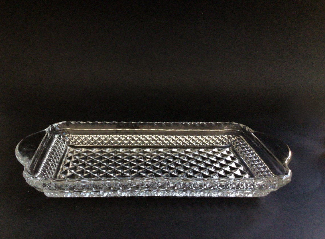 Vintage Glass Vanity Tray Kitchen Tray Display Tray Glass Etsy