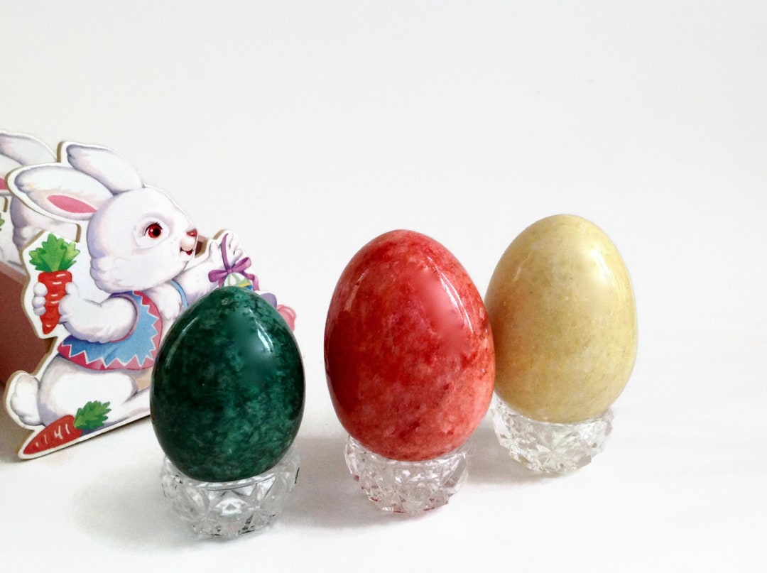 Vintage Stone Easter Eggs Decorative Easter Eggs Stone Etsy