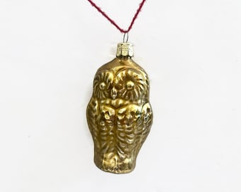 Vintage Glass Owl Ornament, Czech Republic Woodland Old World Ornament, Antique Glass Owl,  Children Ornament, Owl Ornament