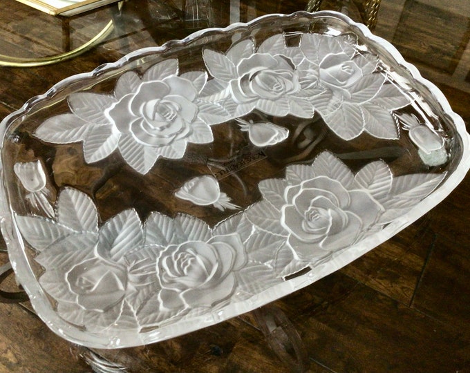 Vintage Vanity Tray, Rectangle Tray, Art Deco Vanity Decor, Perfume