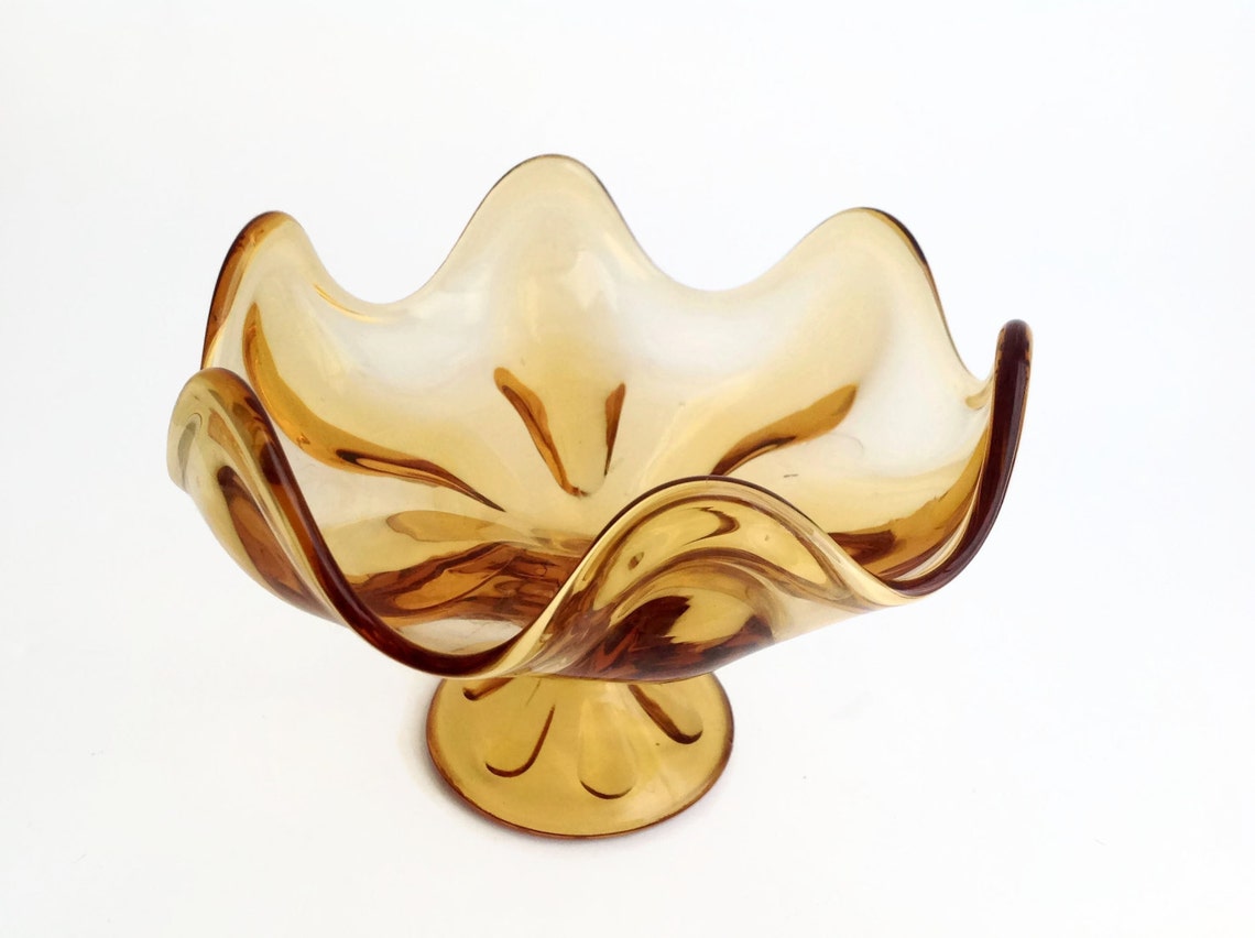 Vintage Viking Art Glass Bowl 1960's Glass Viking Etsy