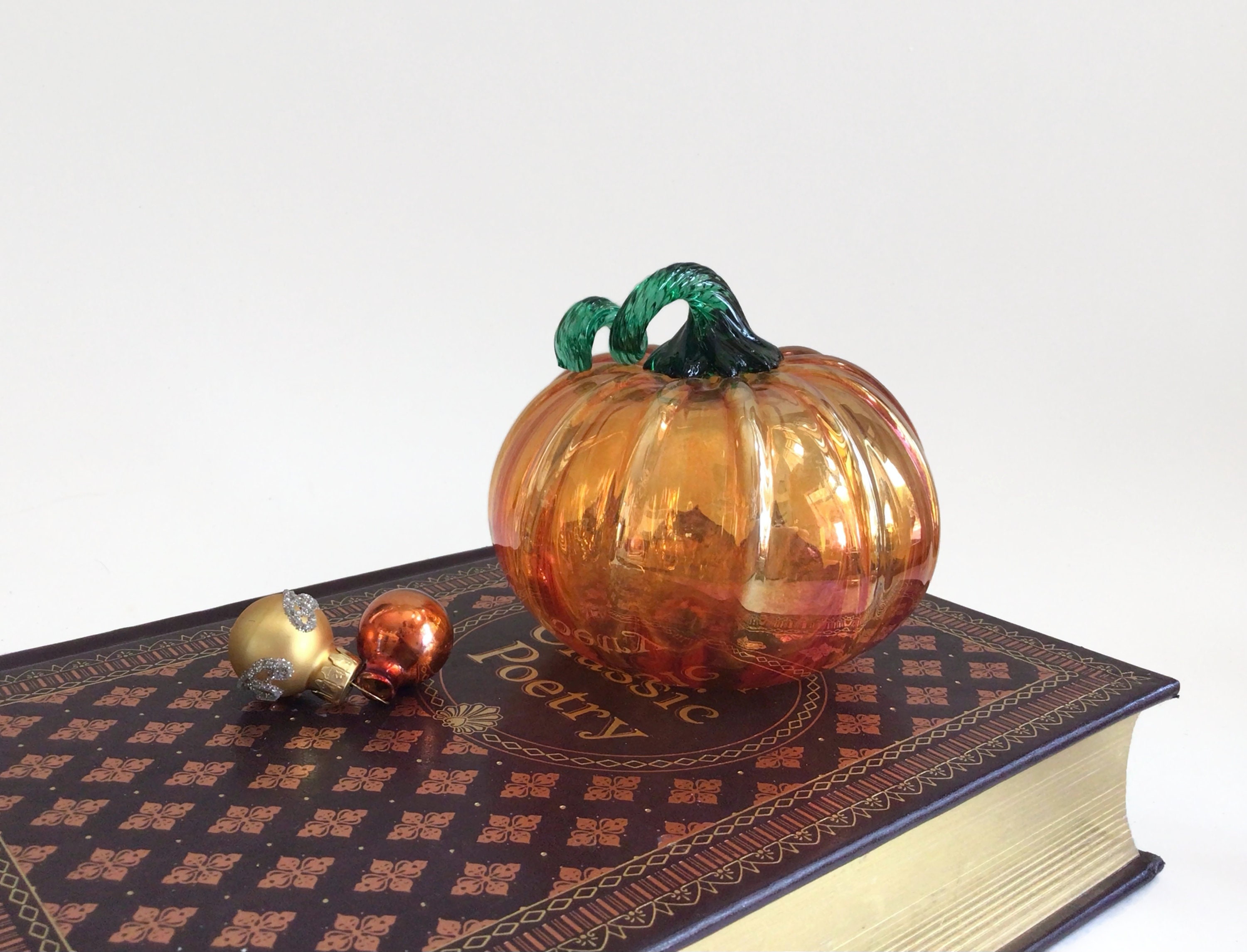 Vintage Glass Pumpkin Art Glass Pumpkin Fall Decor | Etsy