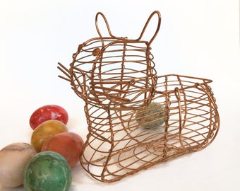 Cesta vintage para gatitos, cesta de alambre francesa, decoración de cocina, cesta para huevos, regalo para gatos