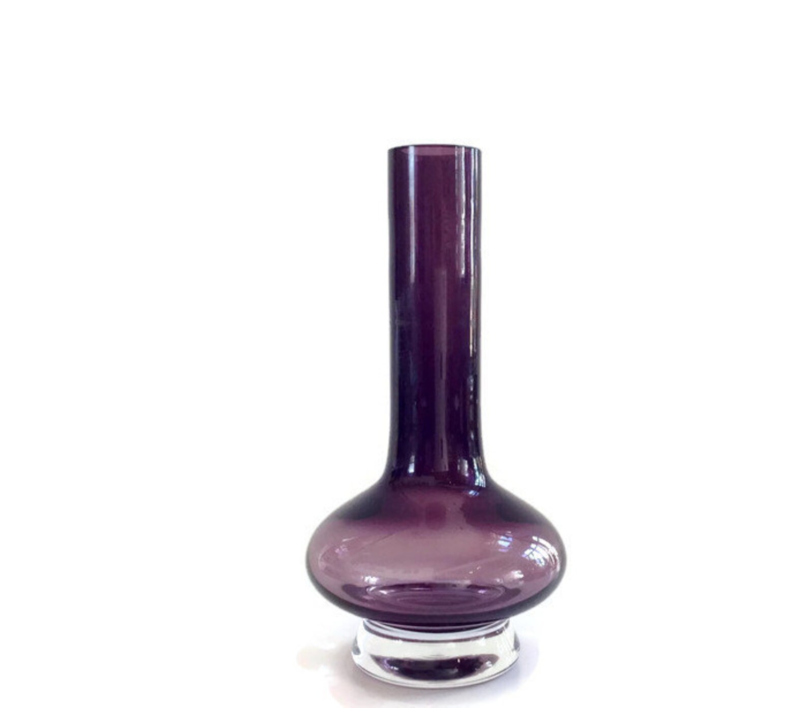 Vintage Waterford Crystal Vase Purple Vase Modernist Etsy