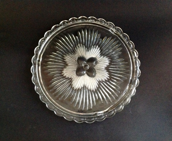 Vintage glass cake plate Clearance