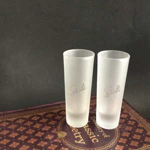 Vintage Stoli Frosted Shot Glasses - Set of 2 - 4oz Whiskey Glasses