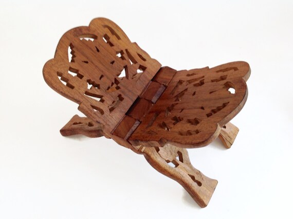 Vintage Recipe Book Stand Wooden I Pad Stand Wood Easel Etsy