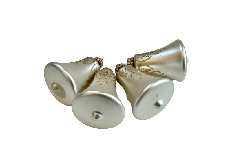 Vintage Glass Christmas Ornaments, Krebs Victorian Glass Bell Ornaments