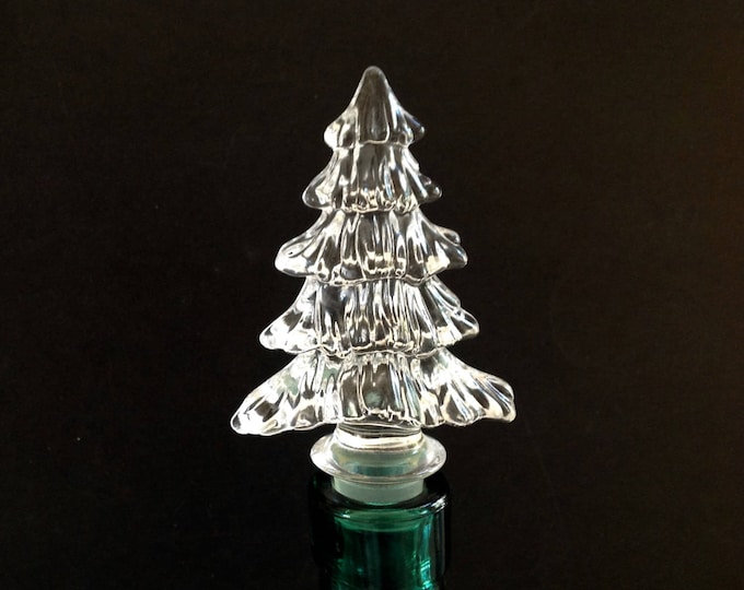 Vintage Mikasa Crystal Wine Bottle Stopper Christmas Tree Crystal Wine