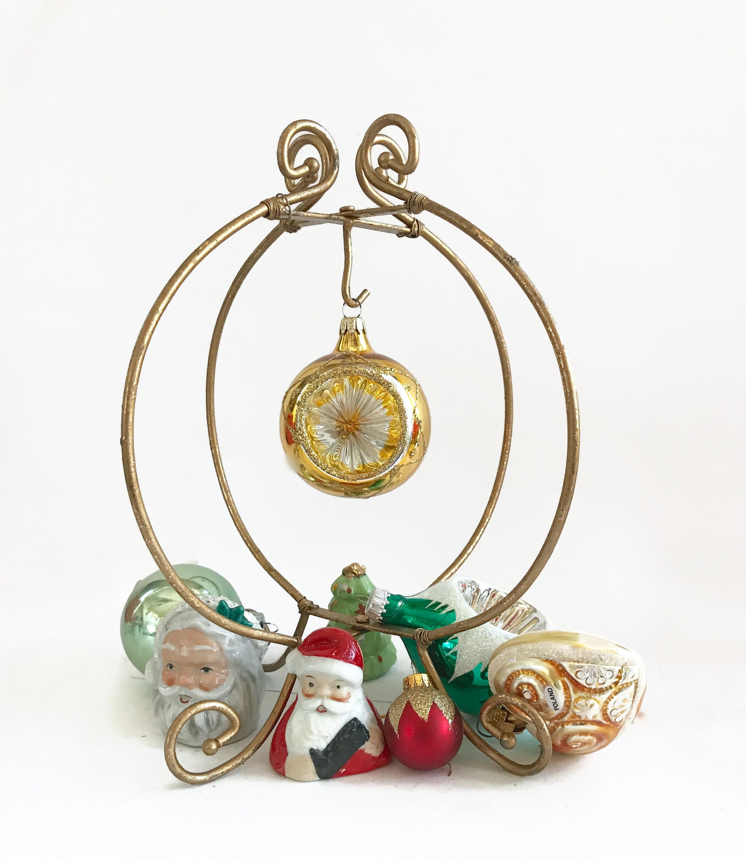 Vintage Ornament Holder Table Top Holder Gold Display Etsy